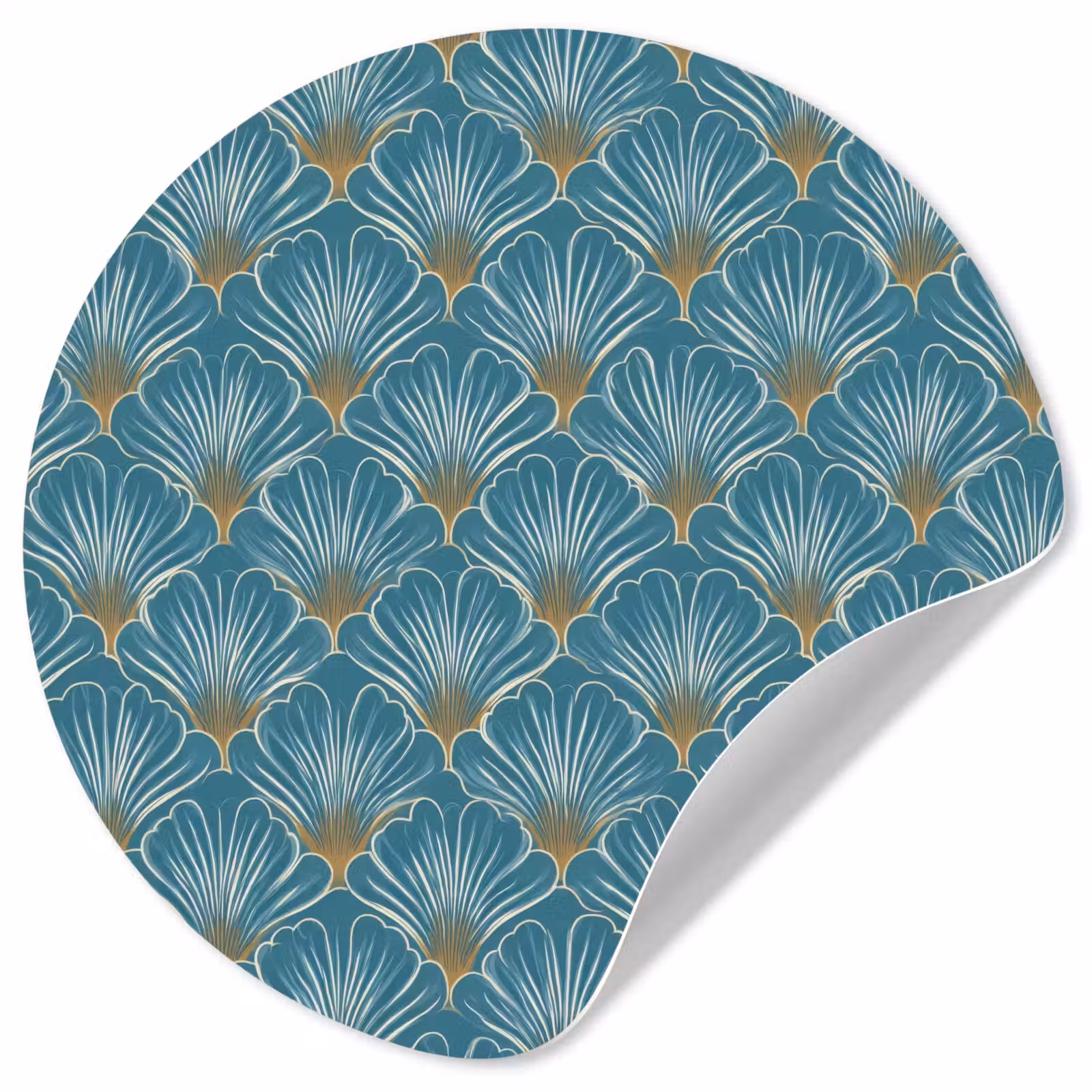 Behangcirkel - Symmetrisch - Patroon - Blauw — 1