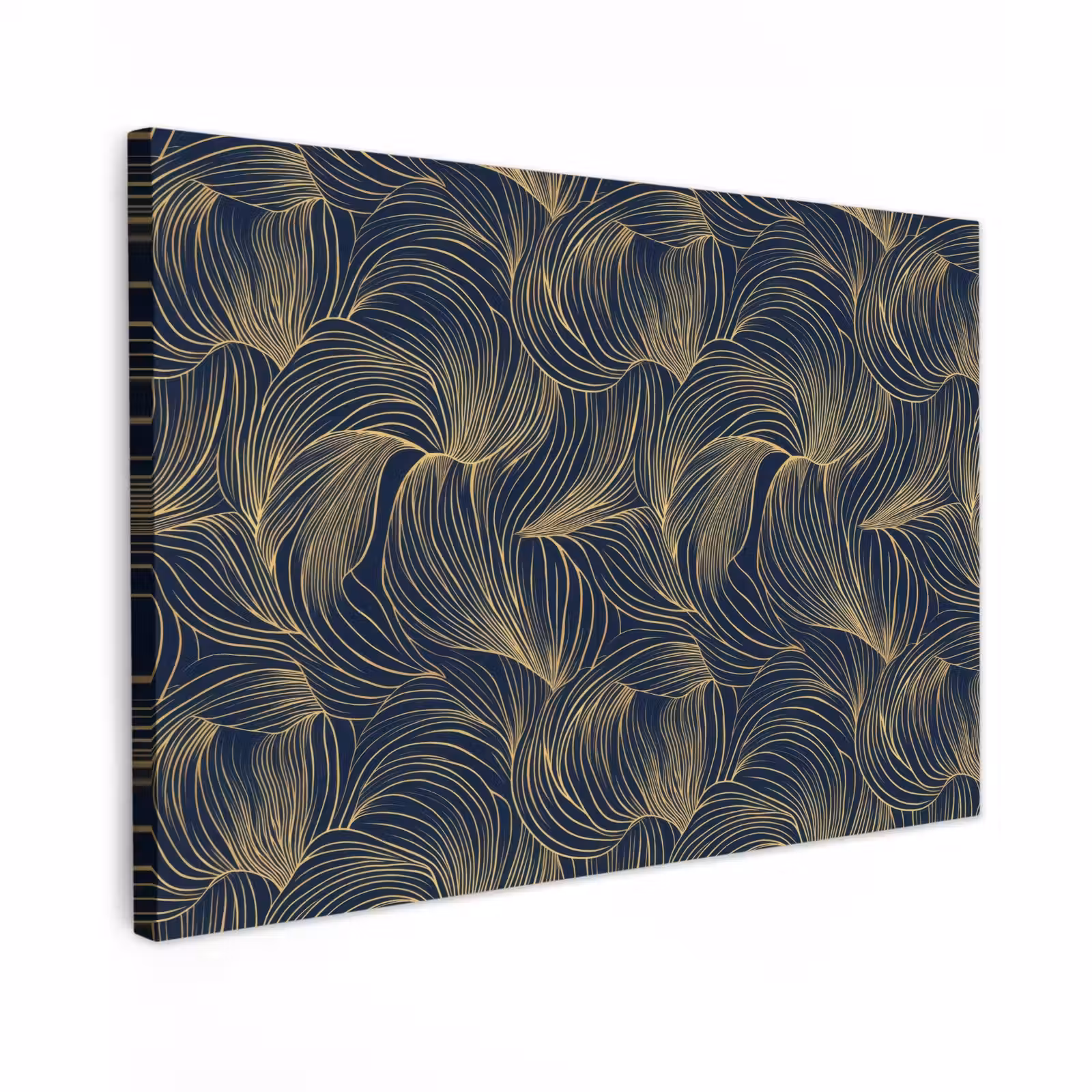 Buiten canvas - Abstract - Lijnen - Blauw - Goud — 1
