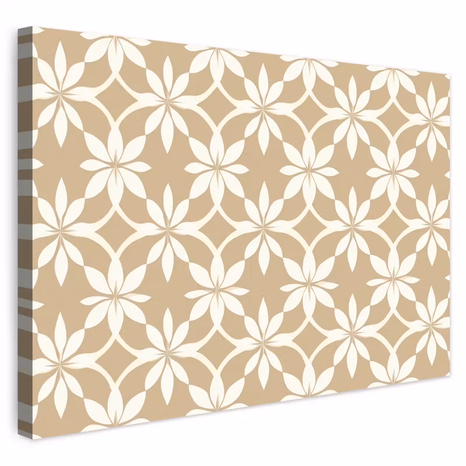Buiten canvas - Bloemen - Patroon - Beige — 1