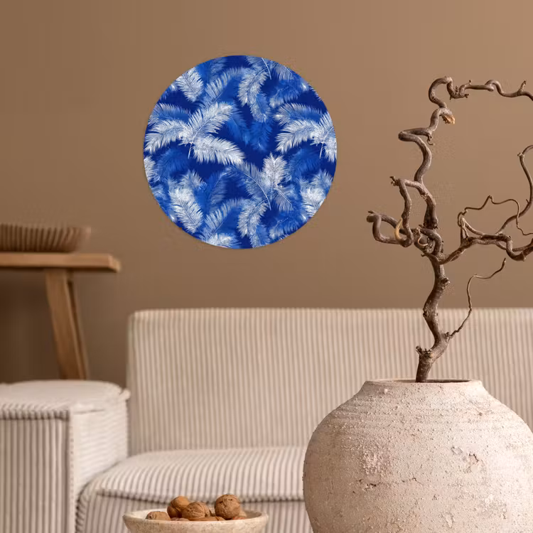 Behangcirkel - Palmblad - Patroon - Blauw — 2