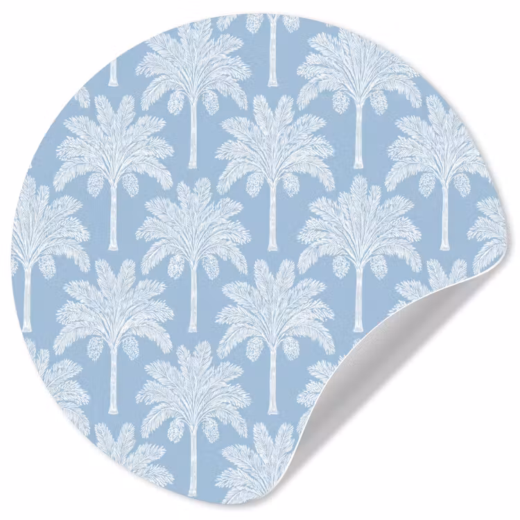 Behangcirkel - Palmboom - Modern - Blauw — 1