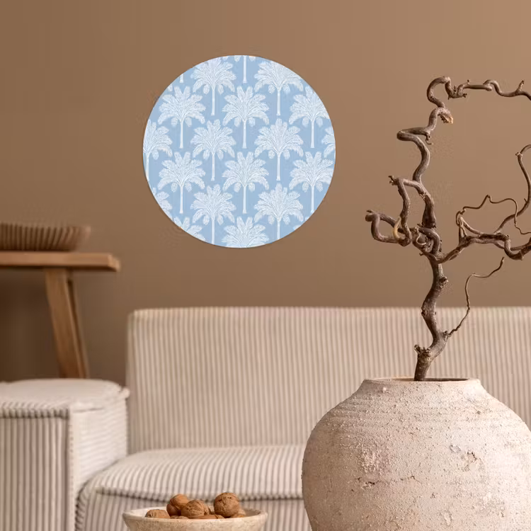 Behangcirkel - Palmboom - Modern - Blauw — 2