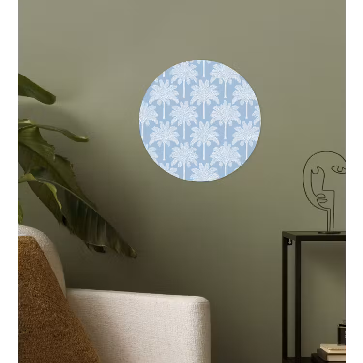 Behangcirkel - Palmboom - Modern - Blauw — 3