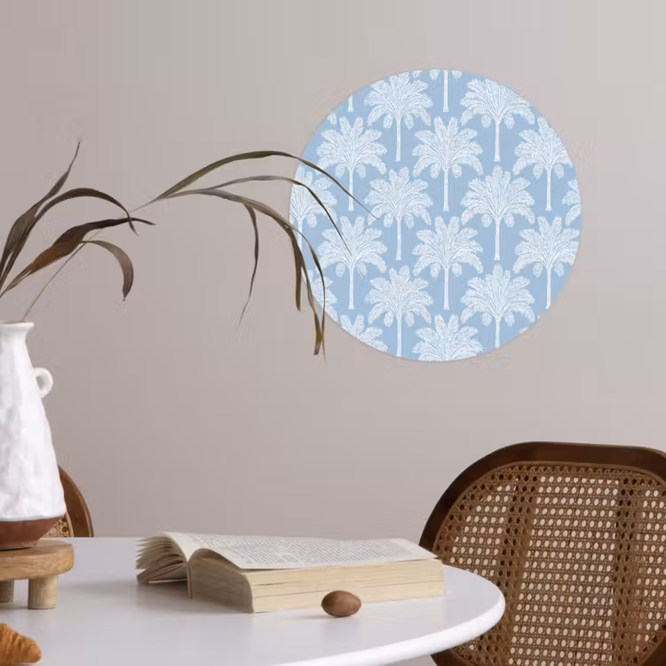Behangcirkel - Palmboom - Modern - Blauw — 4