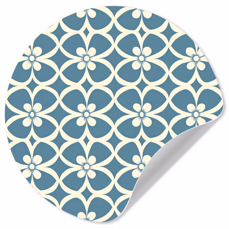 Behangcirkel - Patroon - Symmetrisch - Blauw — 1