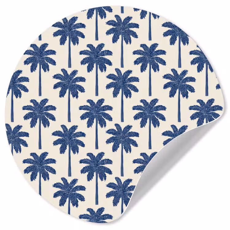 Behangcirkel - Symmetrisch - Palm - Blauw — 1