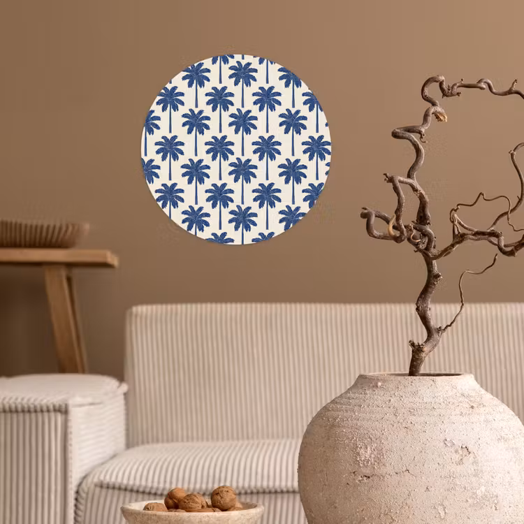 Behangcirkel - Symmetrisch - Palm - Blauw — 2