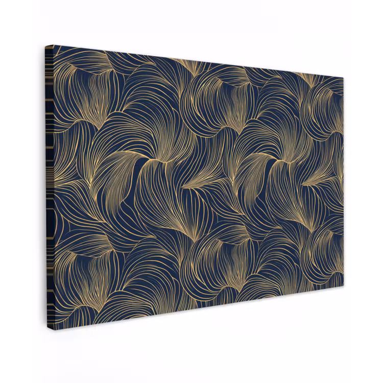 Buiten canvas - Abstract - Lijnen - Blauw - Goud — 1