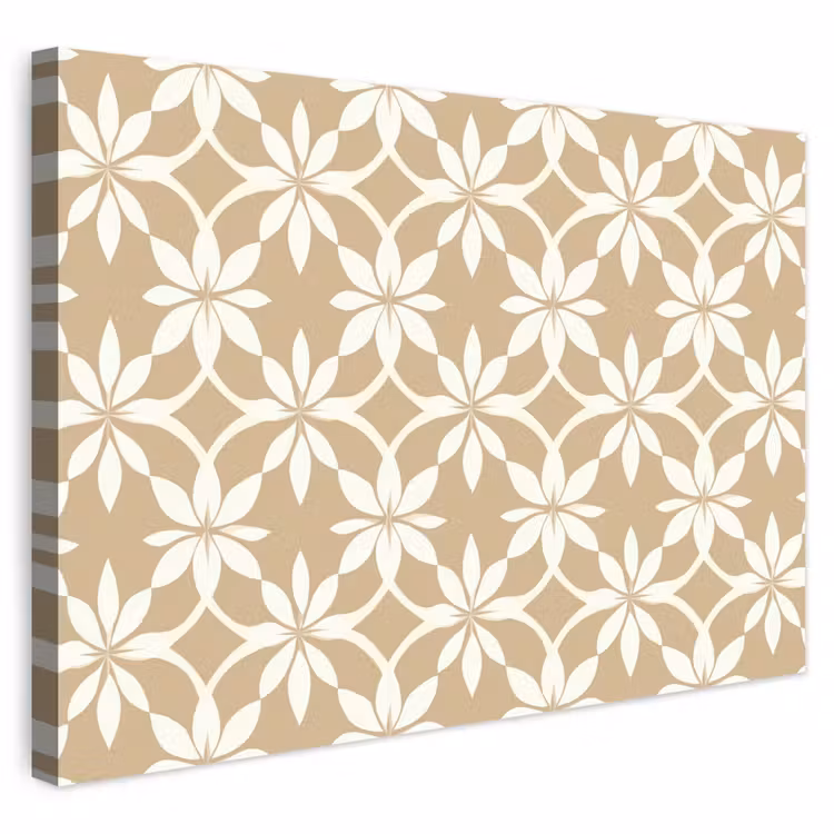 Buiten canvas - Bloemen - Patroon - Beige — 1