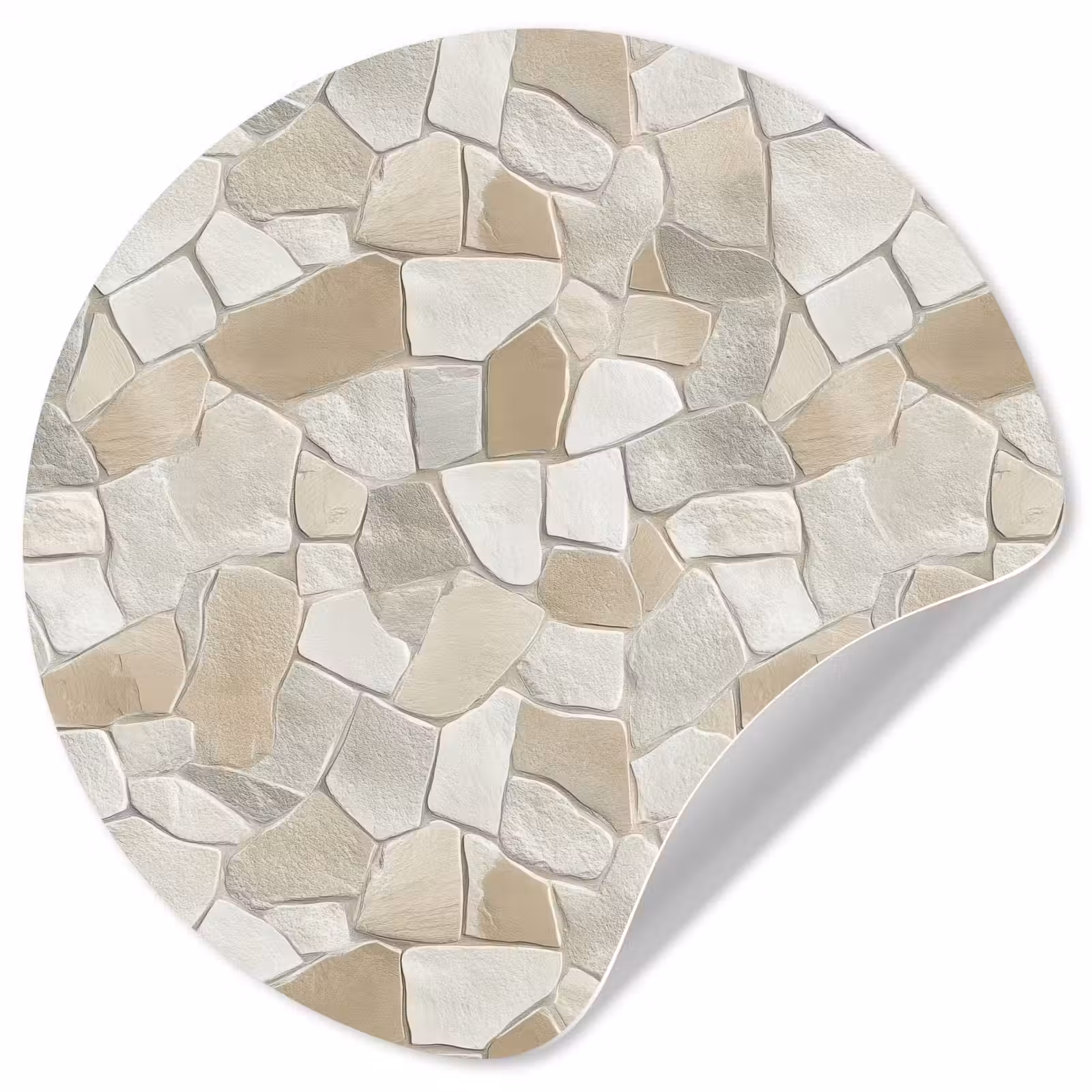 Behangcirkel - Mozaïek - Stenen - Beige — 1
