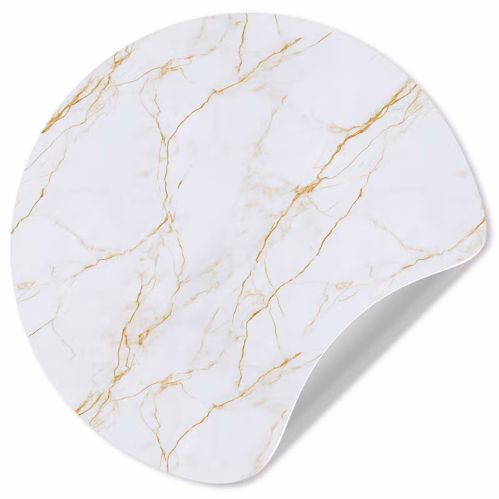 Behangcirkel - Wit - Marmer - Goud - Luxueus — 1