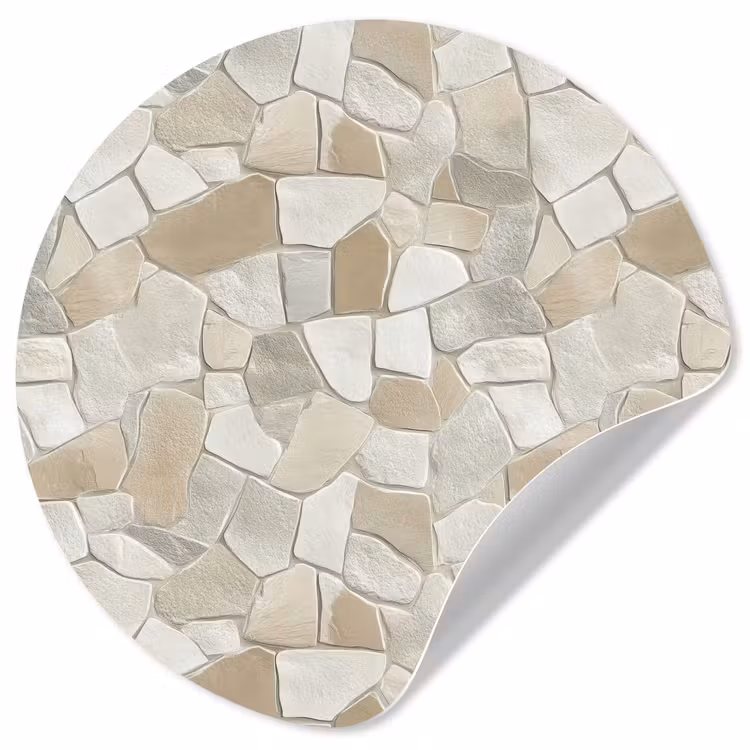 Behangcirkel - Mozaïek - Stenen - Beige — 1