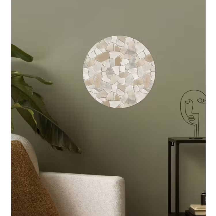 Behangcirkel - Mozaïek - Stenen - Beige — 3