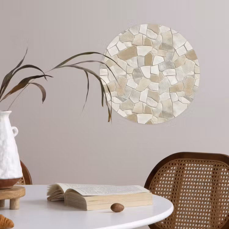 Behangcirkel - Mozaïek - Stenen - Beige — 4