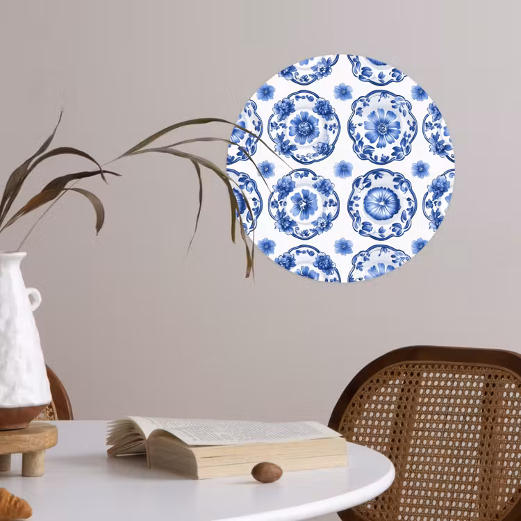 Behangcirkel - Sierborden - Bloemen - Blauw — 4