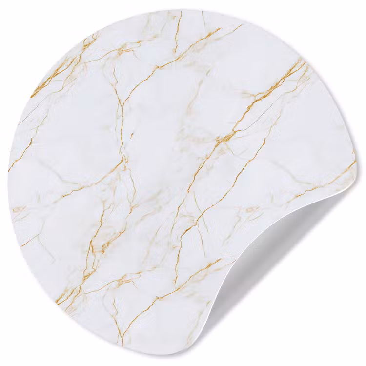 Behangcirkel - Wit - Marmer - Goud - Luxueus — 1
