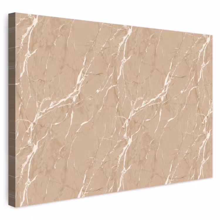 Buiten canvas - Beige - Marmer - Organisch - Wit — 1
