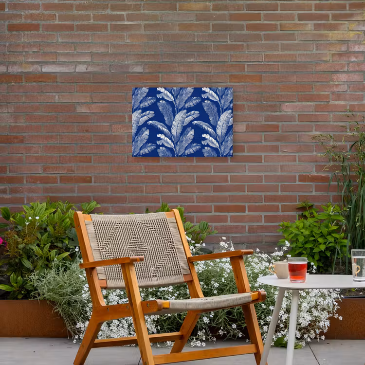 Buiten canvas - Blad - Palm - Blauw — 2