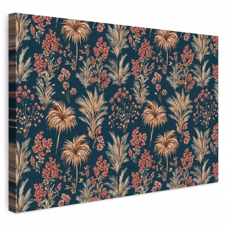 Buiten canvas - Botanisch - Patroon - Blauw — 1
