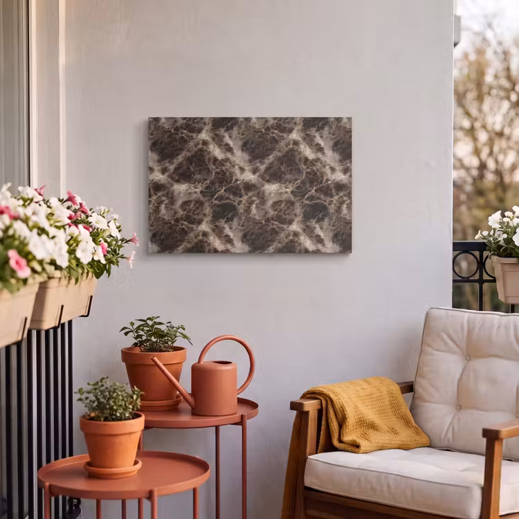 Buiten canvas - Bruin - Goud - Marmer — 4