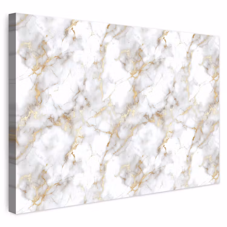 Buiten canvas - Gouden aders - Marmer - Wit — 1