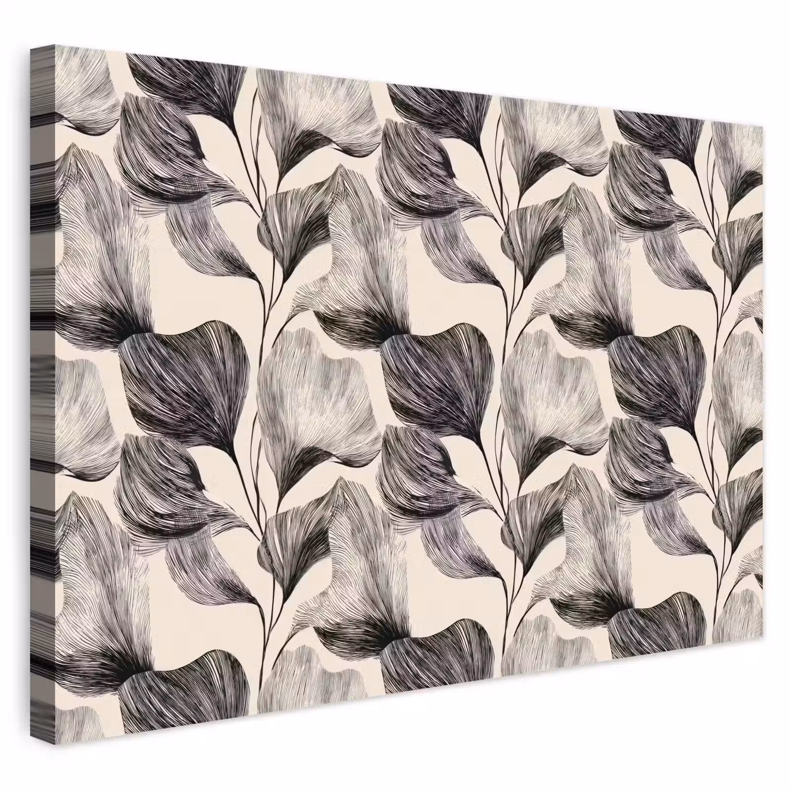 Buiten canvas - Botanisch - Bladeren - Zwart — 1