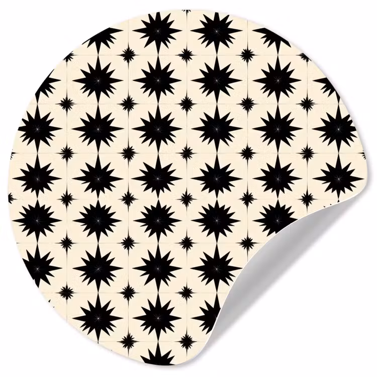 Behangcirkel - Stervormen - Geometrisch - Zwart — 1