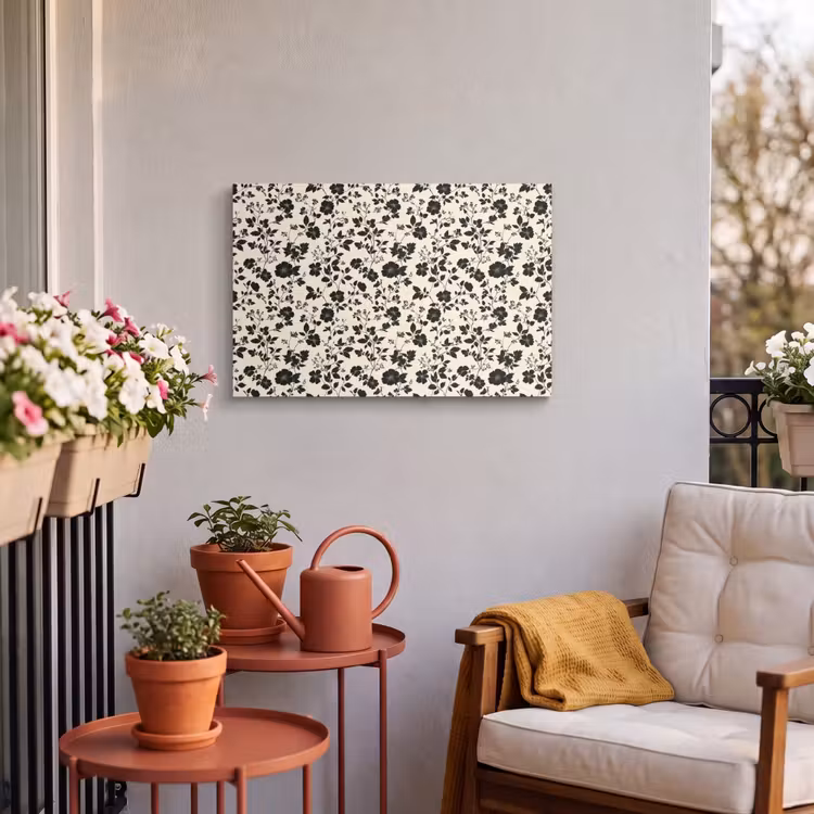 Buiten canvas - Bloemen - Dessin - Zwart — 4