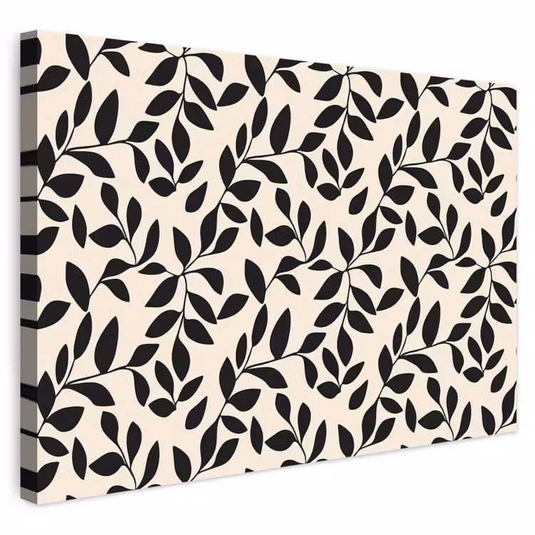 Buiten canvas - Elegant - Patroon - Zwart - Beige — 1