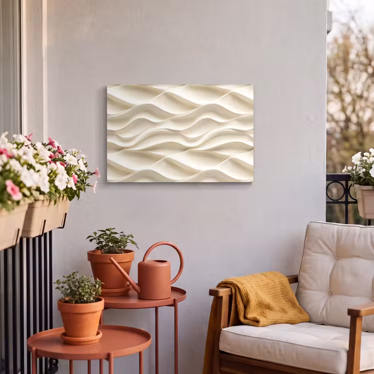 Buiten canvas - Lijnen - Golvend - Crème — 4