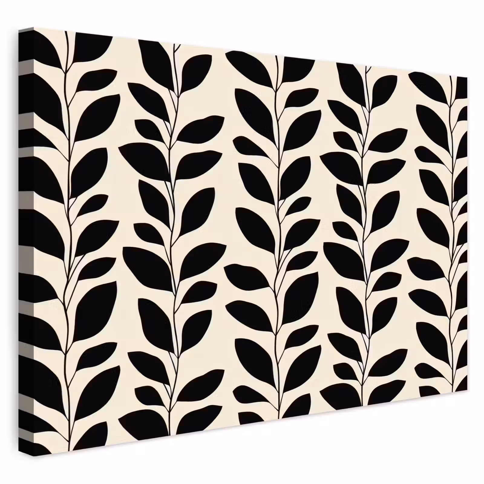 Buiten canvas - Botanisch - Dessin - Zwart - Beige — 1