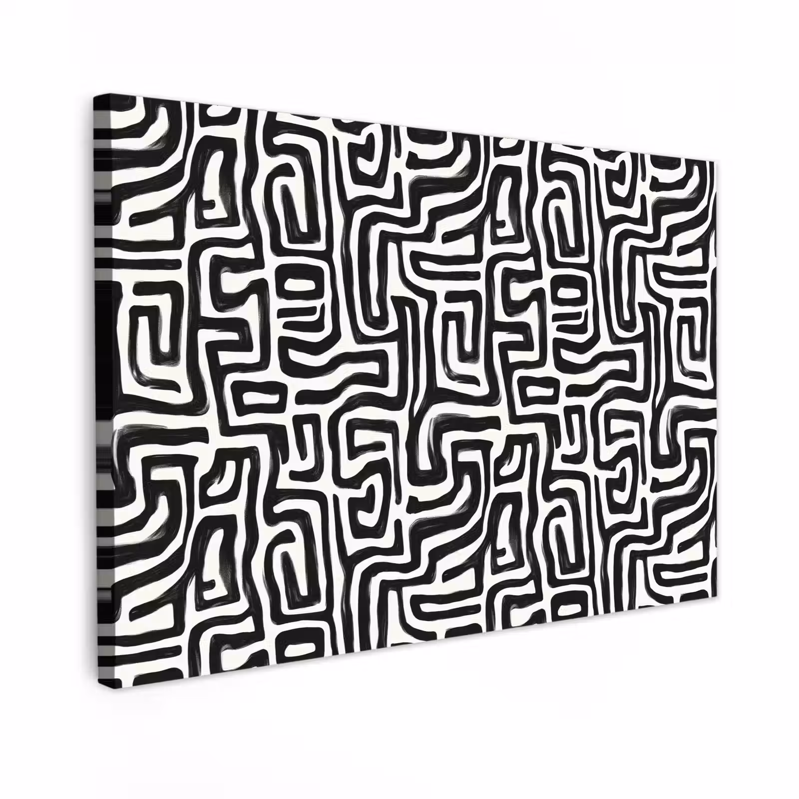 Buiten canvas - Grafisch - Lijnen - Zwart - Wit — 1