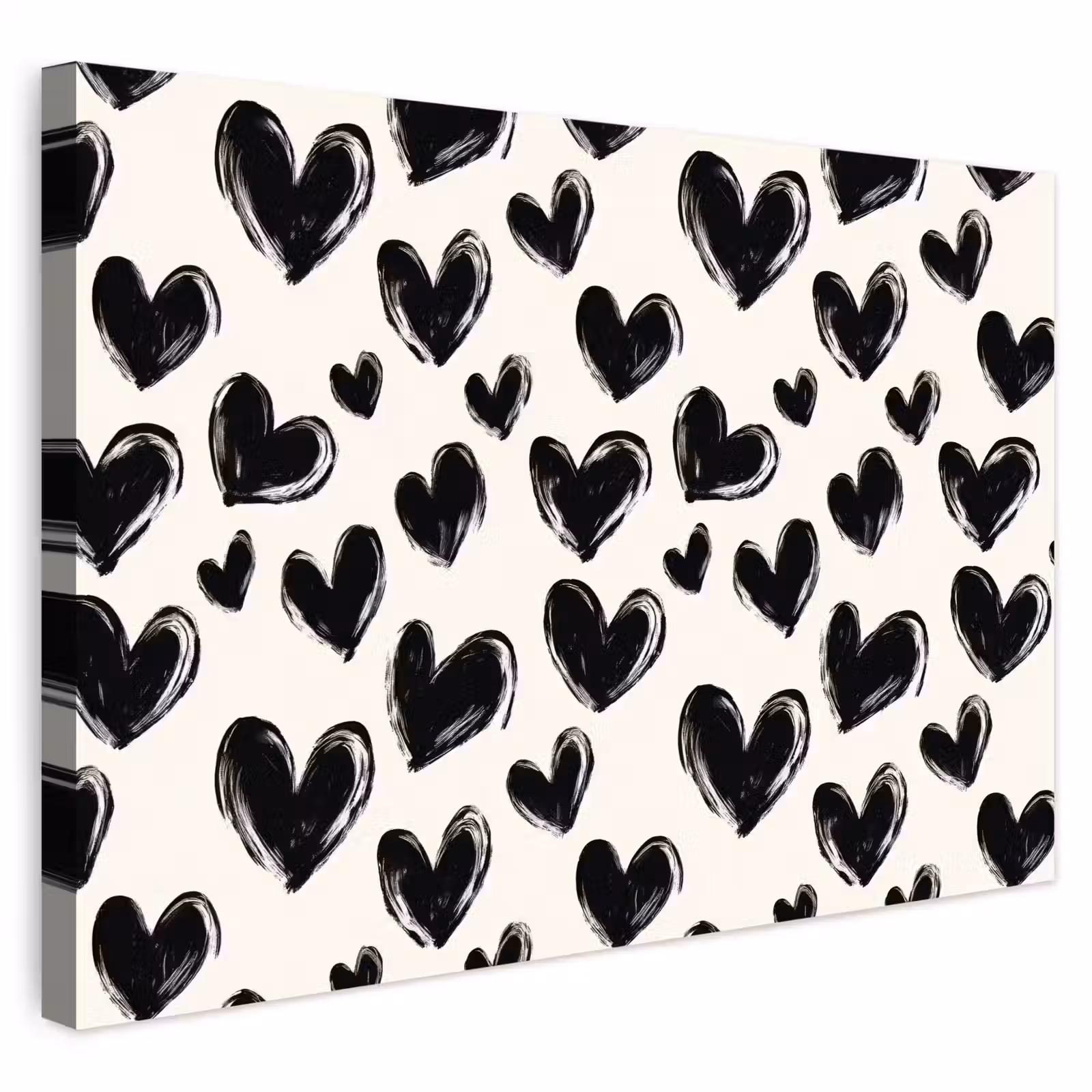 Buiten canvas - Hartjes - Patroon - Zwart — 1