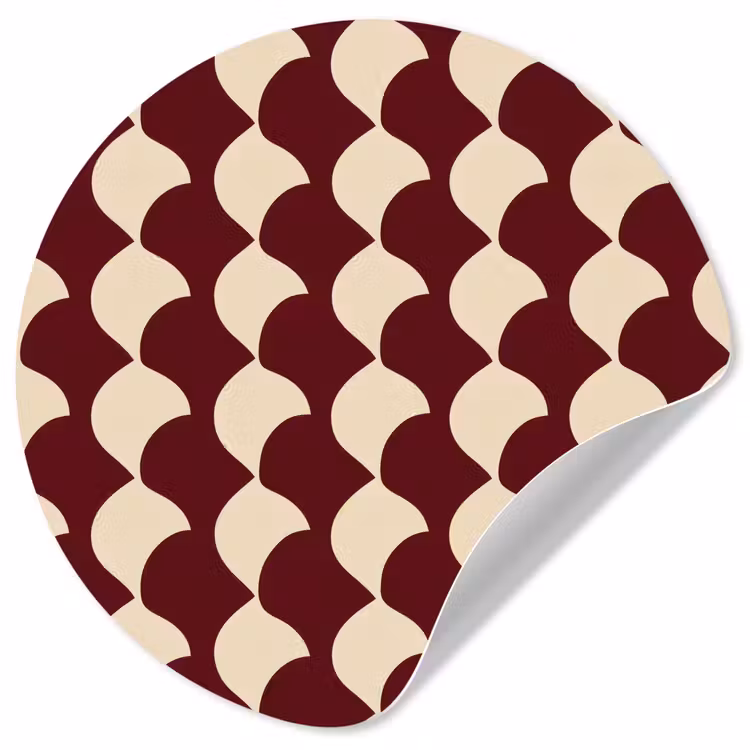 Behangcirkel - Rood - Tegelpatroon - Crème — 1
