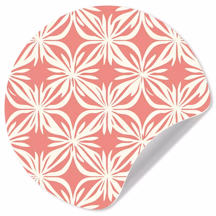Behangcirkel - Roze - Bloemenmotief - Wit - Modern — 1