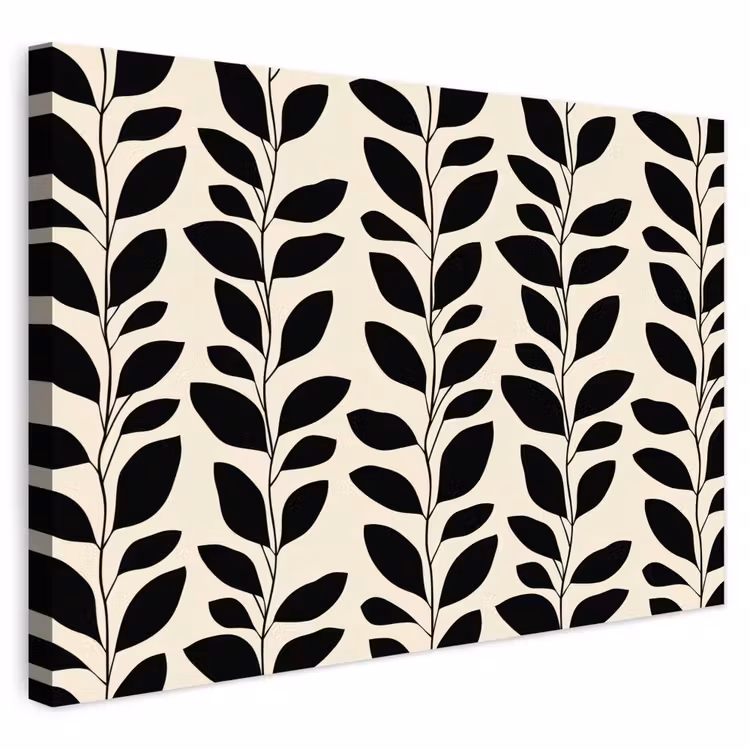 Buiten canvas - Botanisch - Dessin - Zwart - Beige — 1