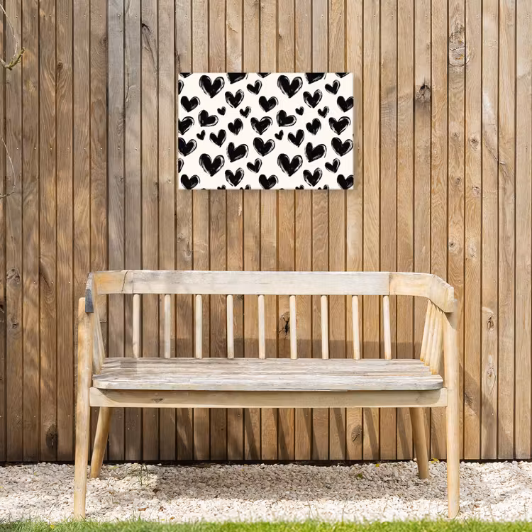 Buiten canvas - Hartjes - Patroon - Zwart — 3