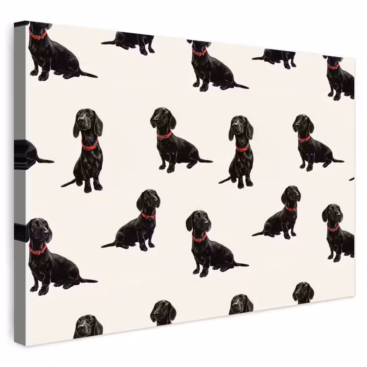Buiten canvas - Hond - Patroon - Zwart — 1