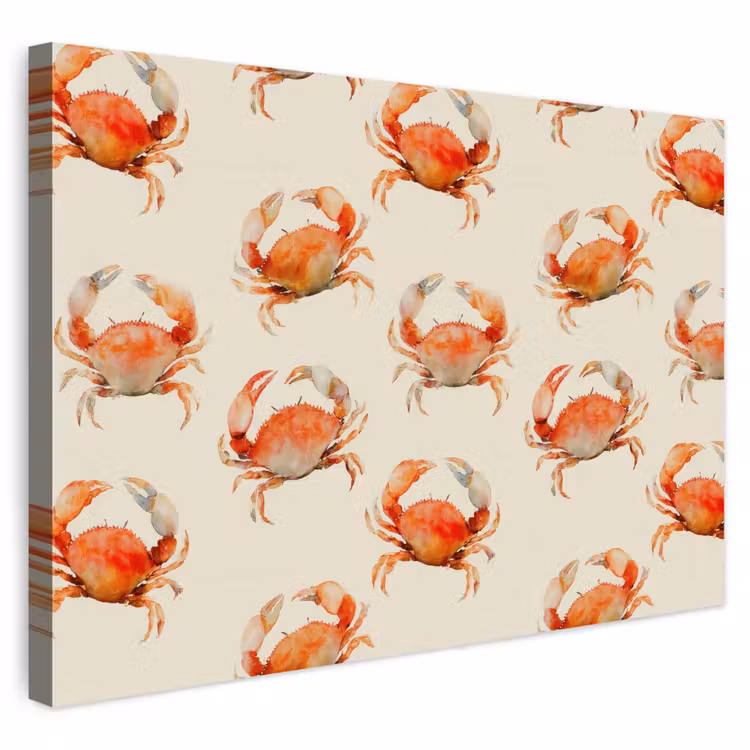 Buiten canvas - Krabben - Patroon - Oranje — 1