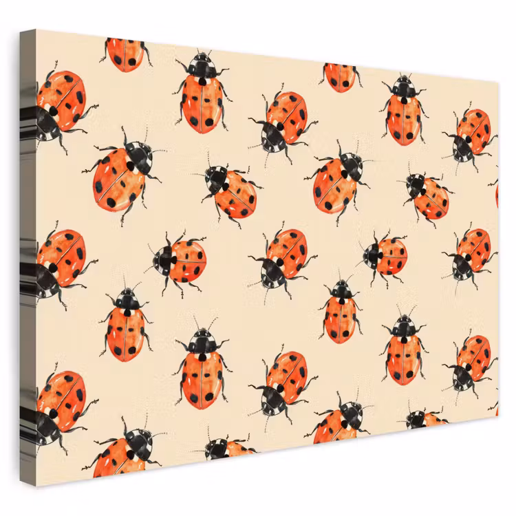 Buiten canvas - Lieveheersbeestjes - Patroon - Rood — 1