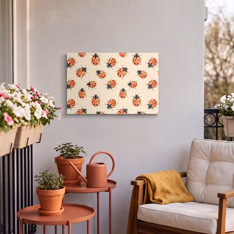 Buiten canvas - Lieveheersbeestjes - Patroon - Rood — 4