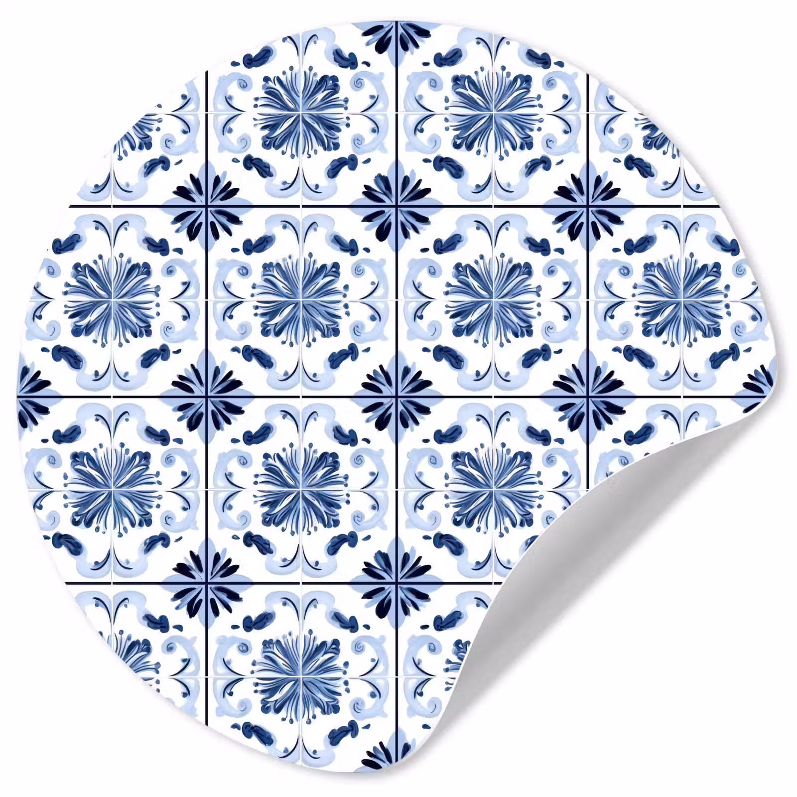 Behangcirkel - Patroon - Tegel - Blauw — 1