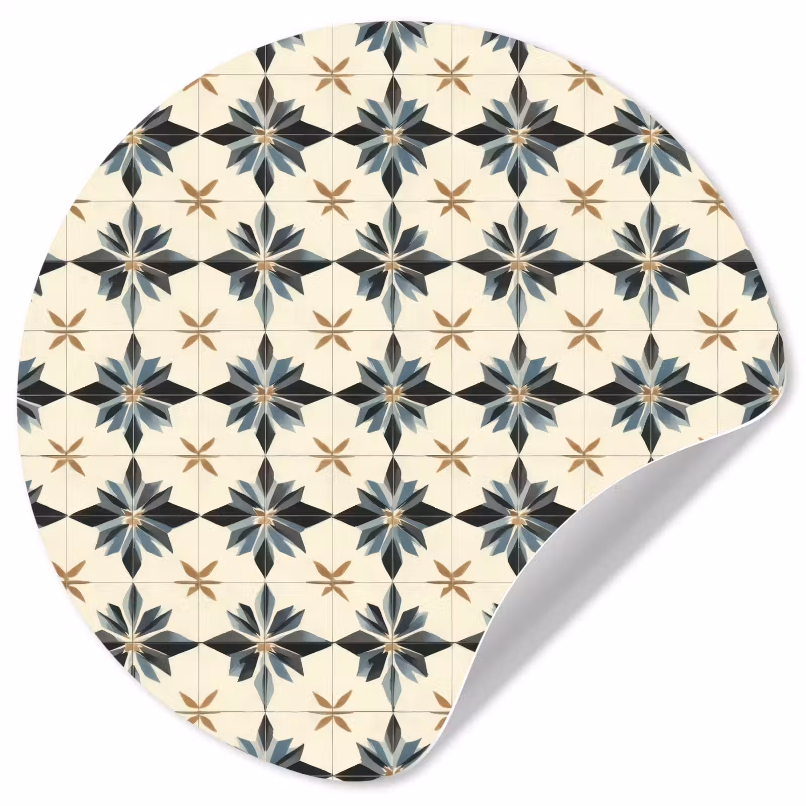 Behangcirkel - Sierlijk - Ornament - Blauw — 1