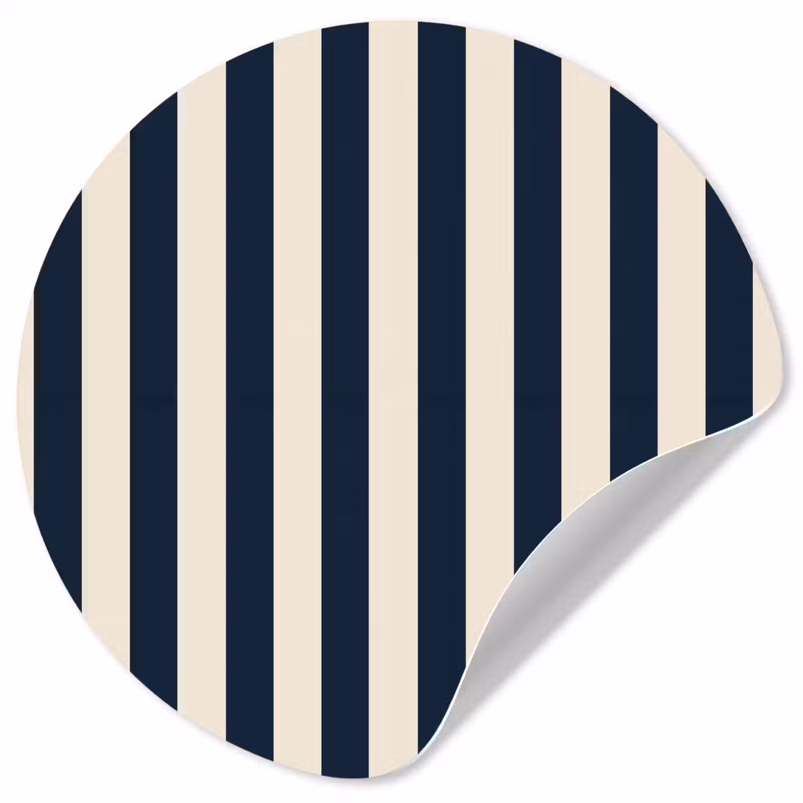 Behangcirkel - Verticale strepen - Blauw - Crème — 1