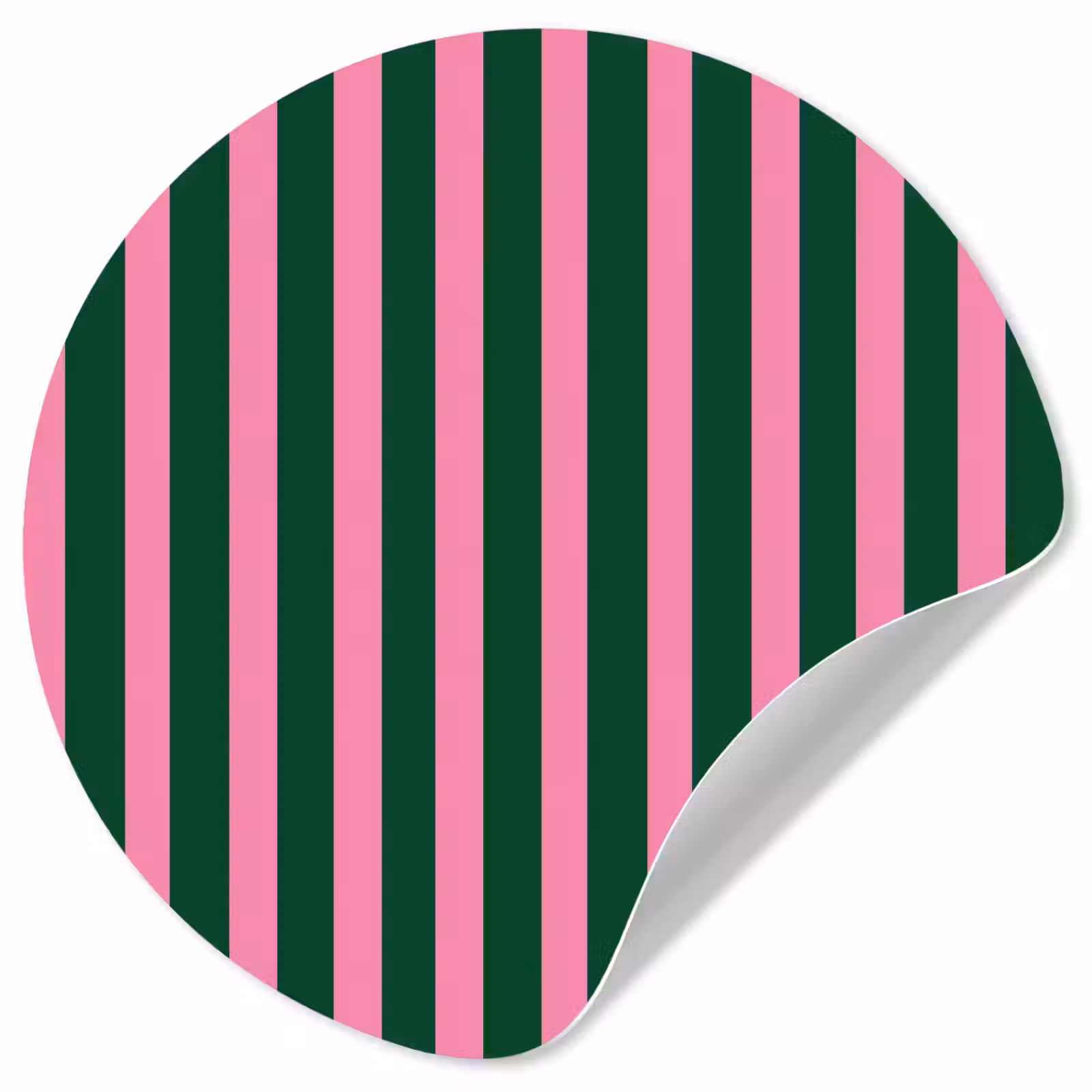 Behangcirkel - Verticale strepen - Groen - Roze — 1