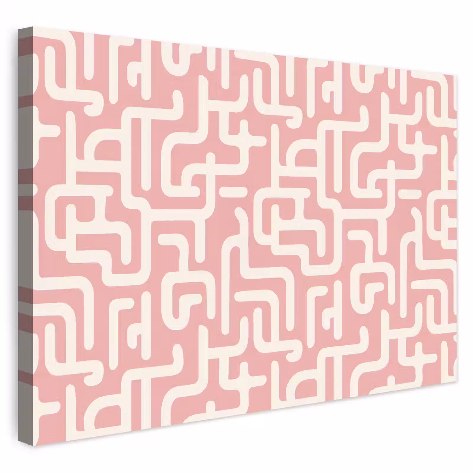 Buiten canvas - Doolhofpatroon - Roze - Wit - Abstract — 1