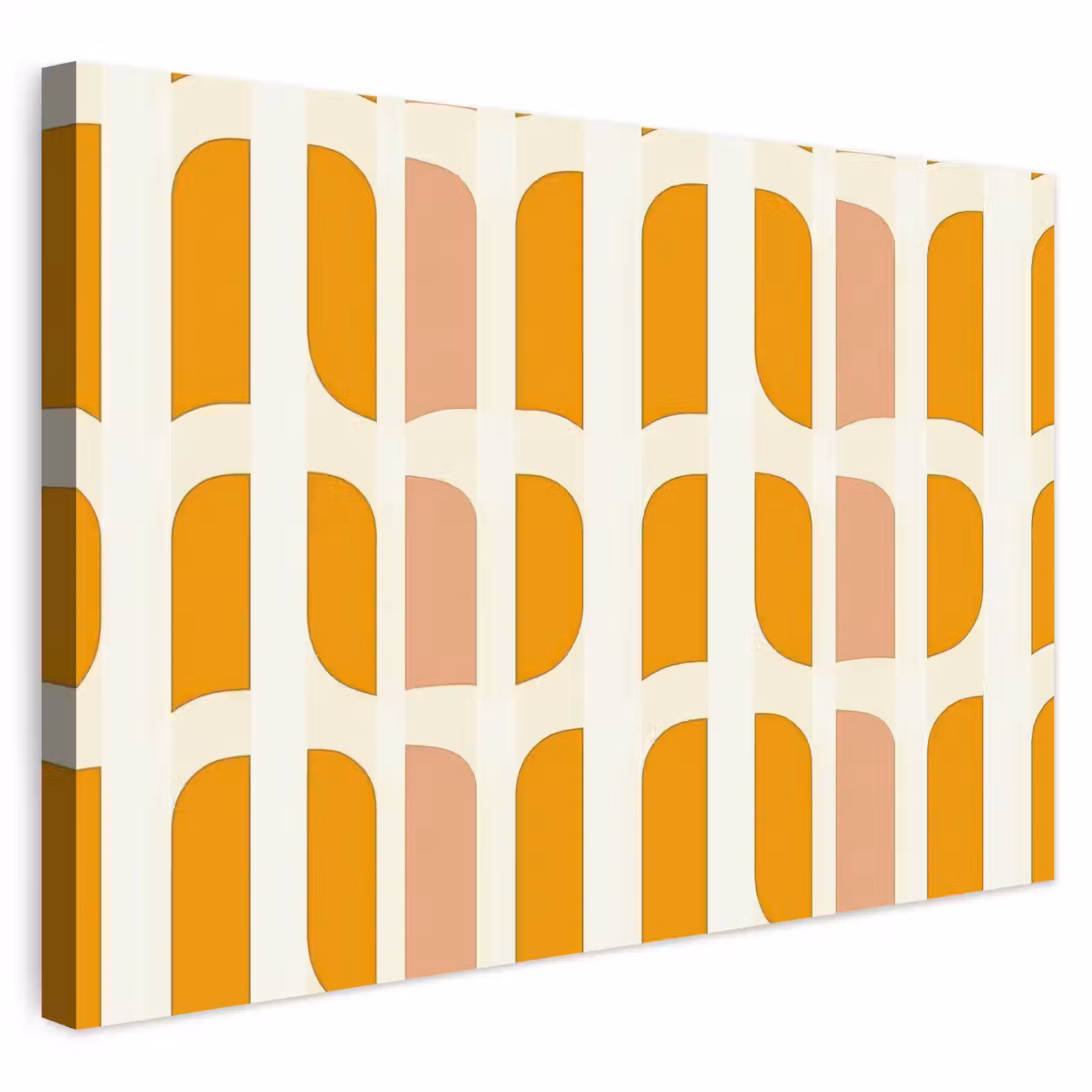 Buiten canvas - Geometrisch - Patroon - Geel - Roze — 1