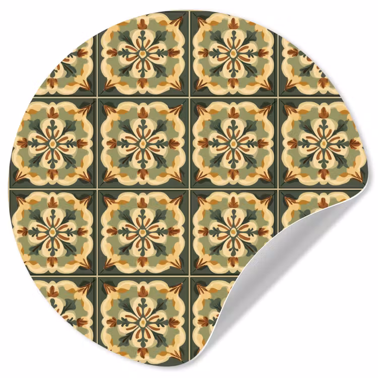 Behangcirkel - Ornament - Patroon - Groen — 1