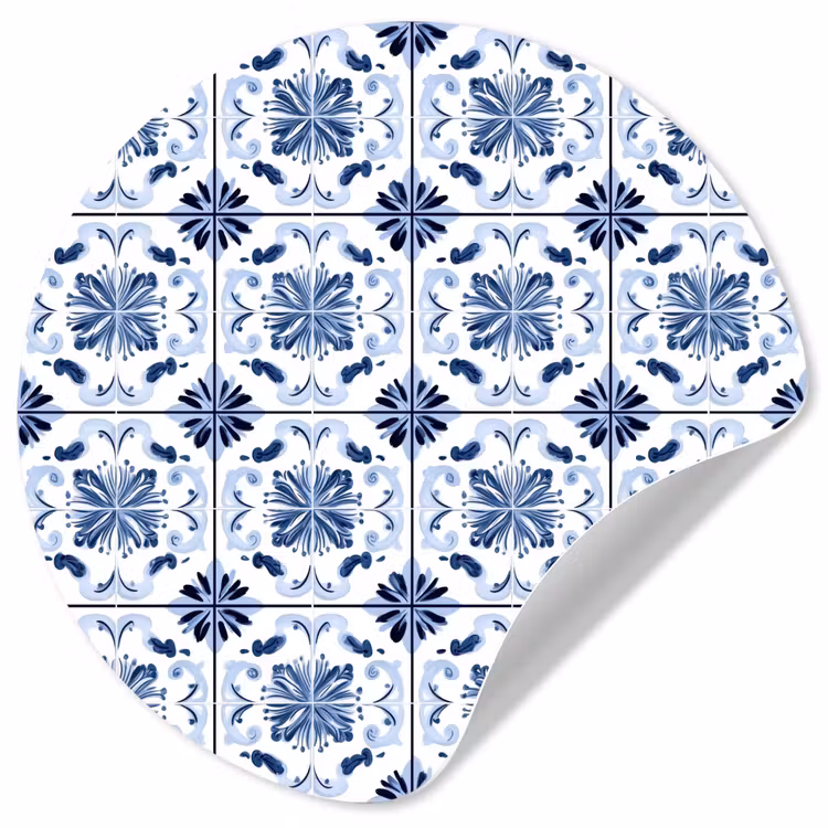 Behangcirkel - Patroon - Tegel - Blauw — 1