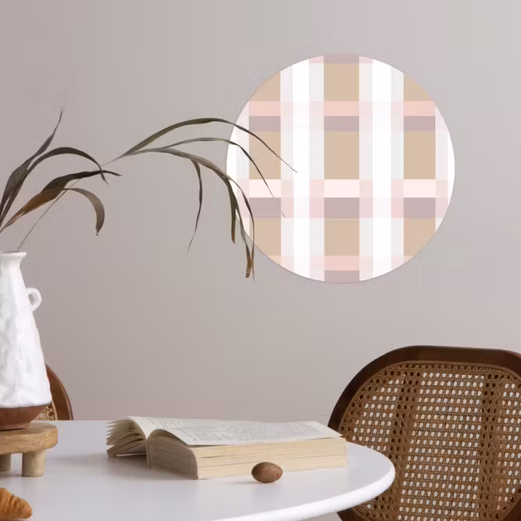 Behangcirkel - Ruitpatroon - Aardetinten - Minimalistisch — 4